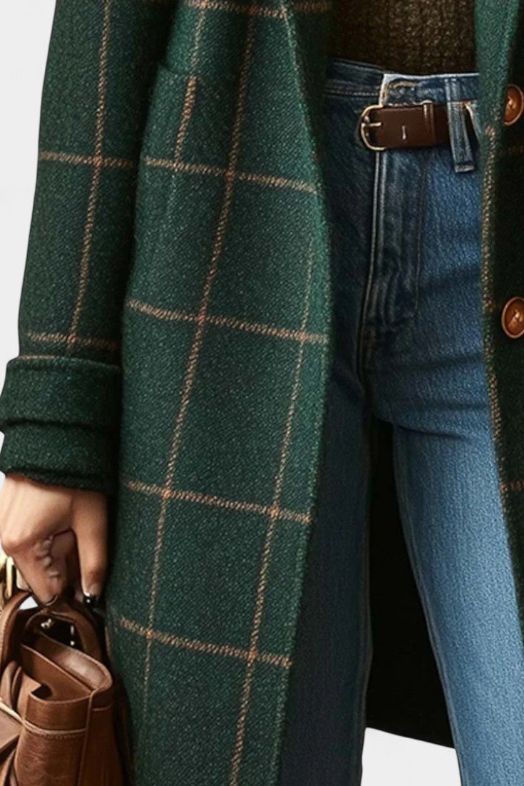 Saphira Tailored Fit Classic Checked Coat