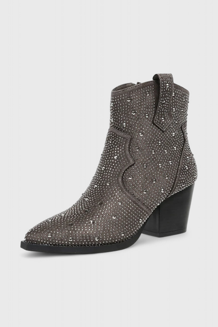 Berenice Zippered Patchwork Boots with Durable Sole