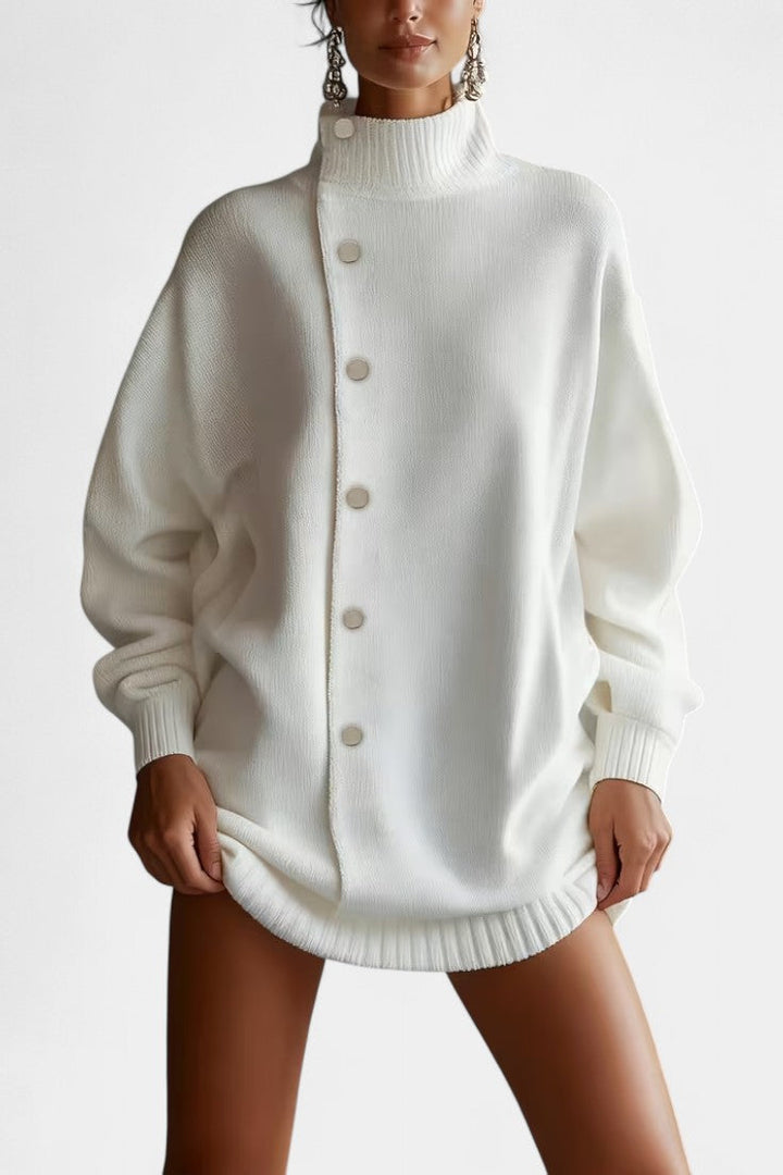 Pull Ample Uni à Col Montant Enriette