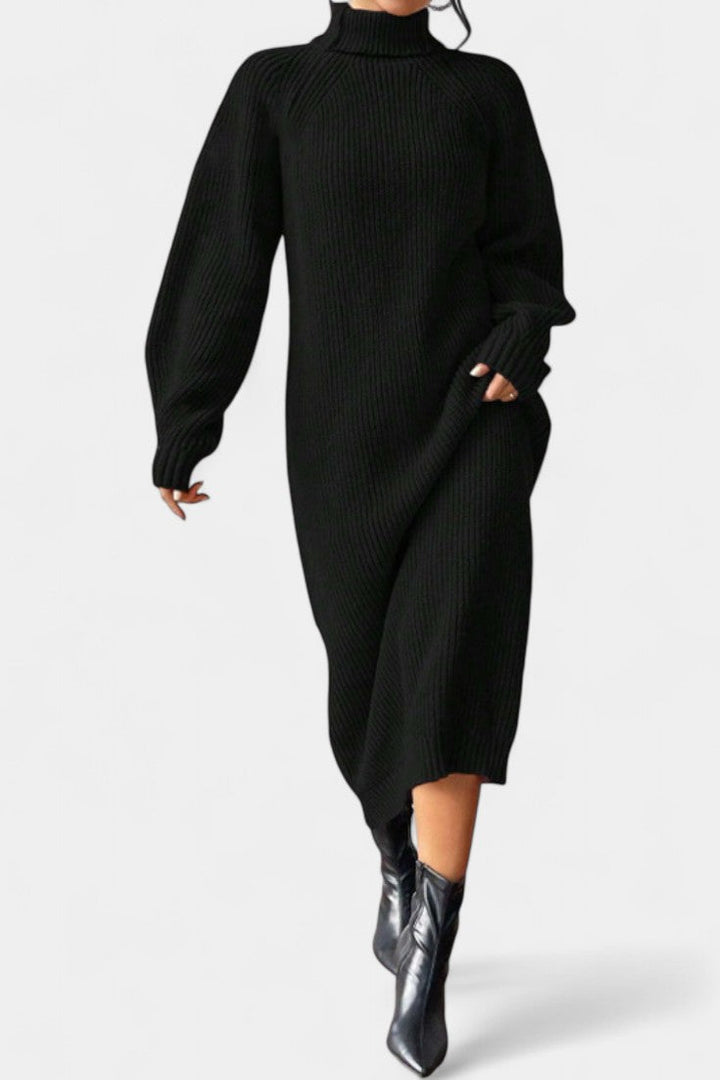 Liliriane Turtleneck Midi Knit Dress
