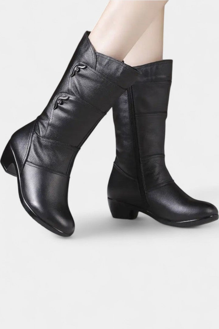 Hadley Ankle Boots Featuring Side Zipper and Cushioned Sole