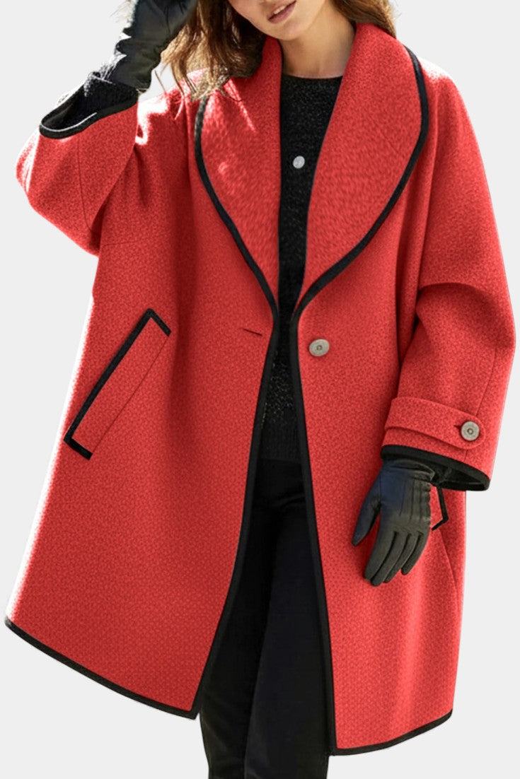 Harper Oversized Wool Blend Coat Featuring a Wide Collar