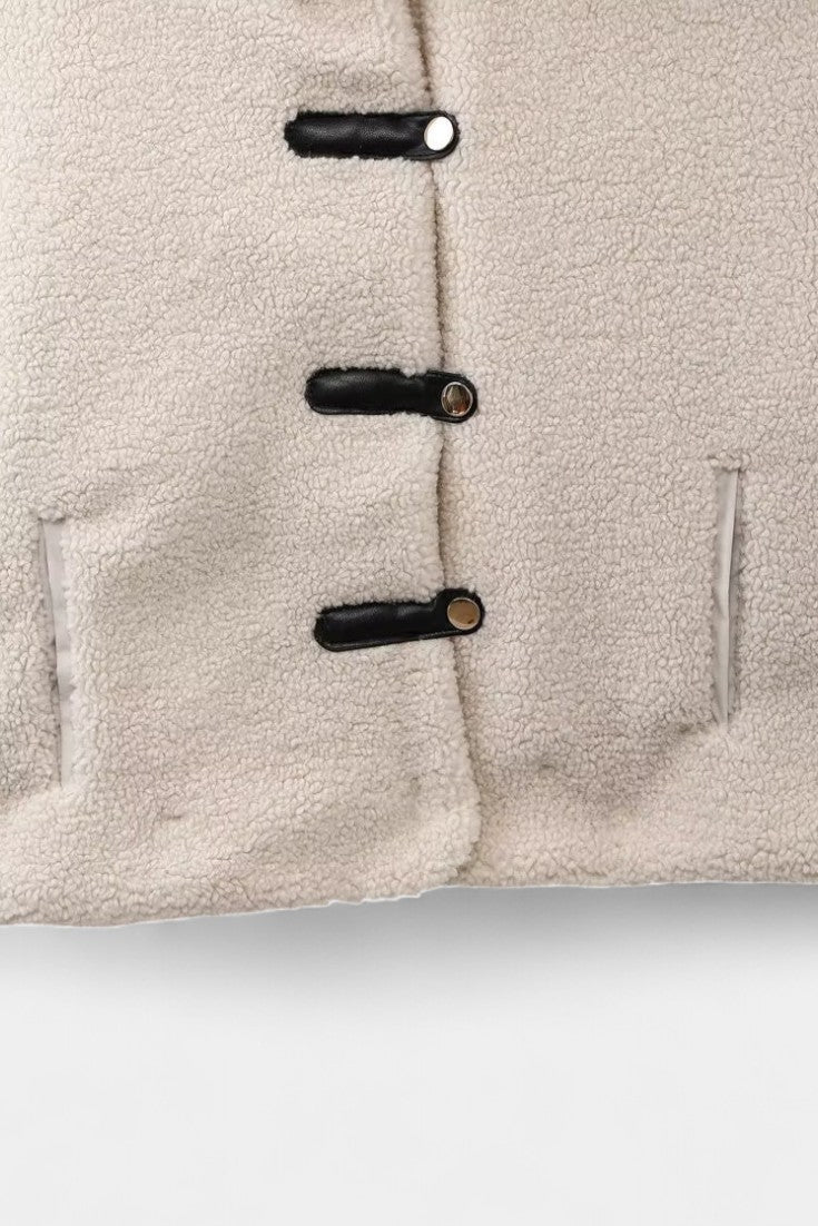 Sylvie Cropped Fleece Jacket Featuring Toggle Fastenings