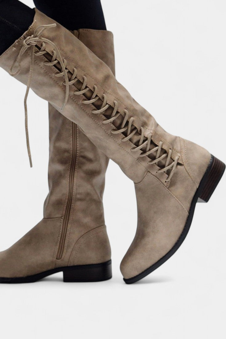 Minvera Cushioned Sole High Boots with Versatile Style