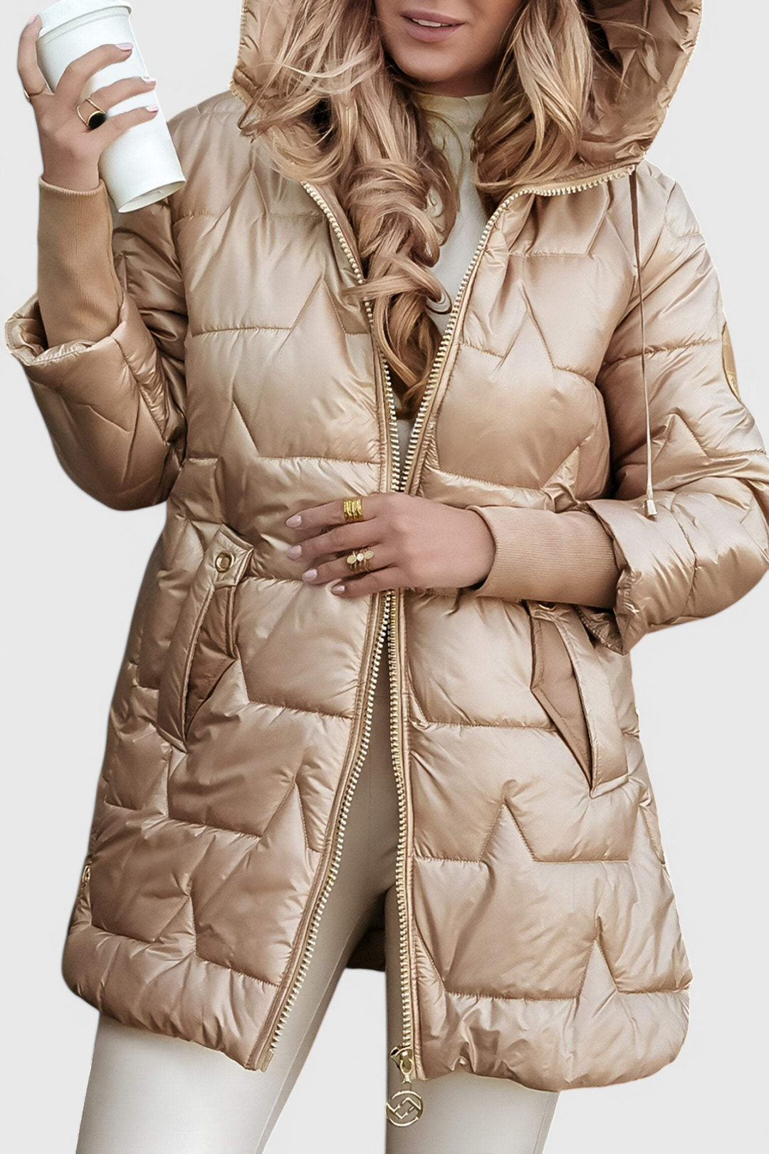 Marcella Streamlined Silhouette Hooded Padded Jacket