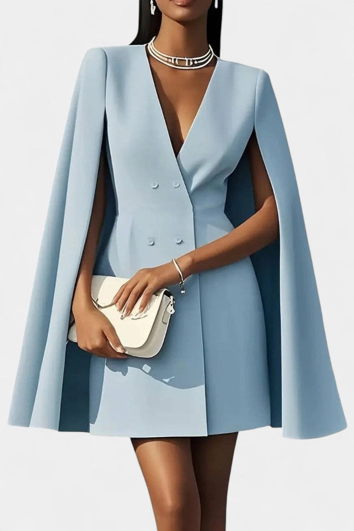 Louison Double-Breasted Short Cape Blazer