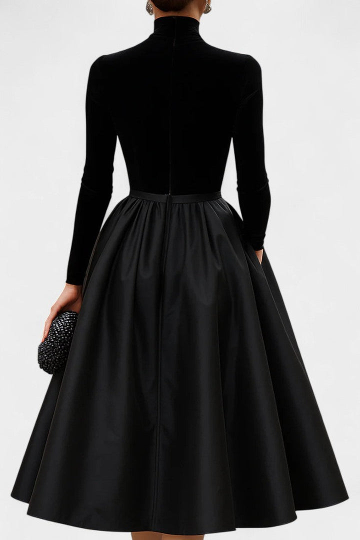 Mahaut Velvet and Satin Two-Tone Midi Dress