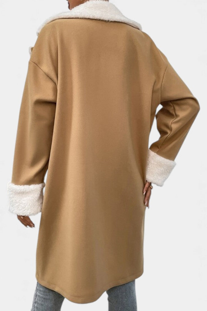 Romina Mid-Length Tailored Coat Featuring Cozy Fleece Lining