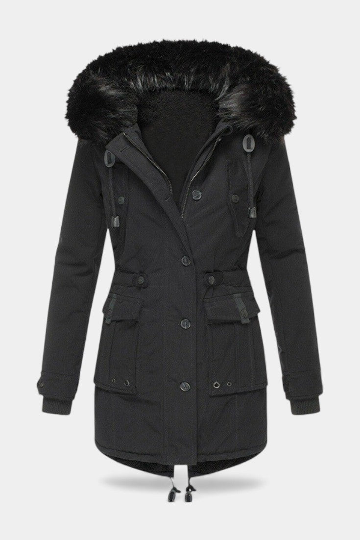 Gwladys Insulated Hooded Parka for Cold Weather