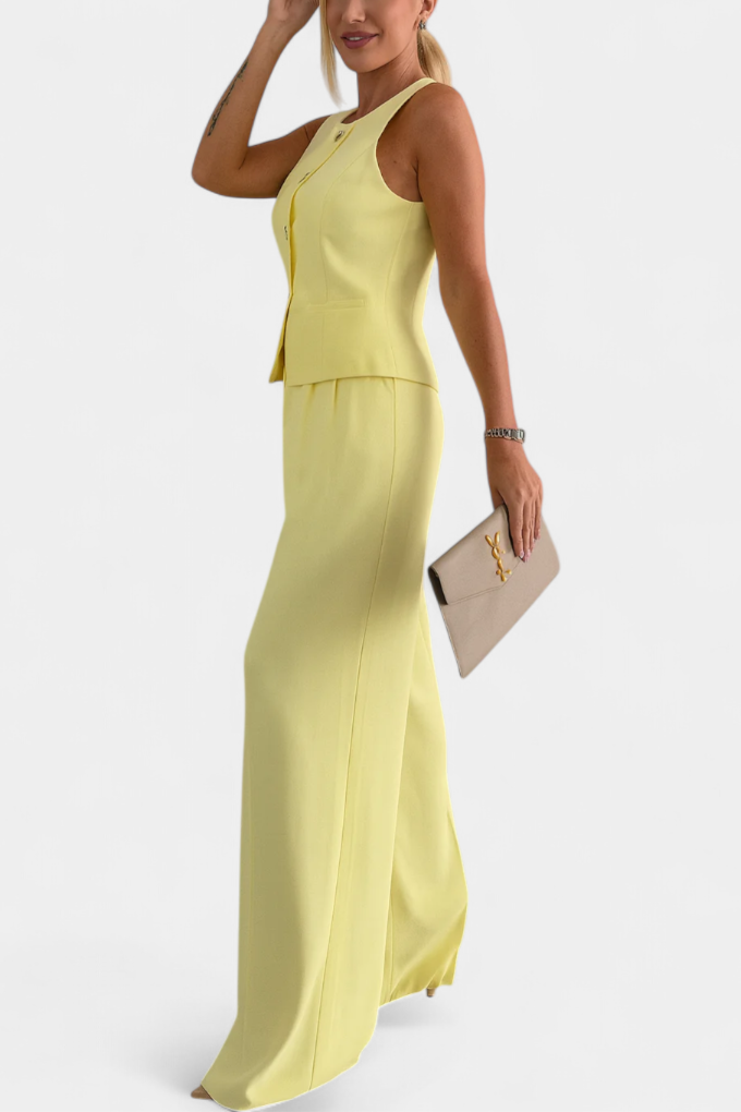 Paloma Sleeveless Set with Chic Flowing Pants