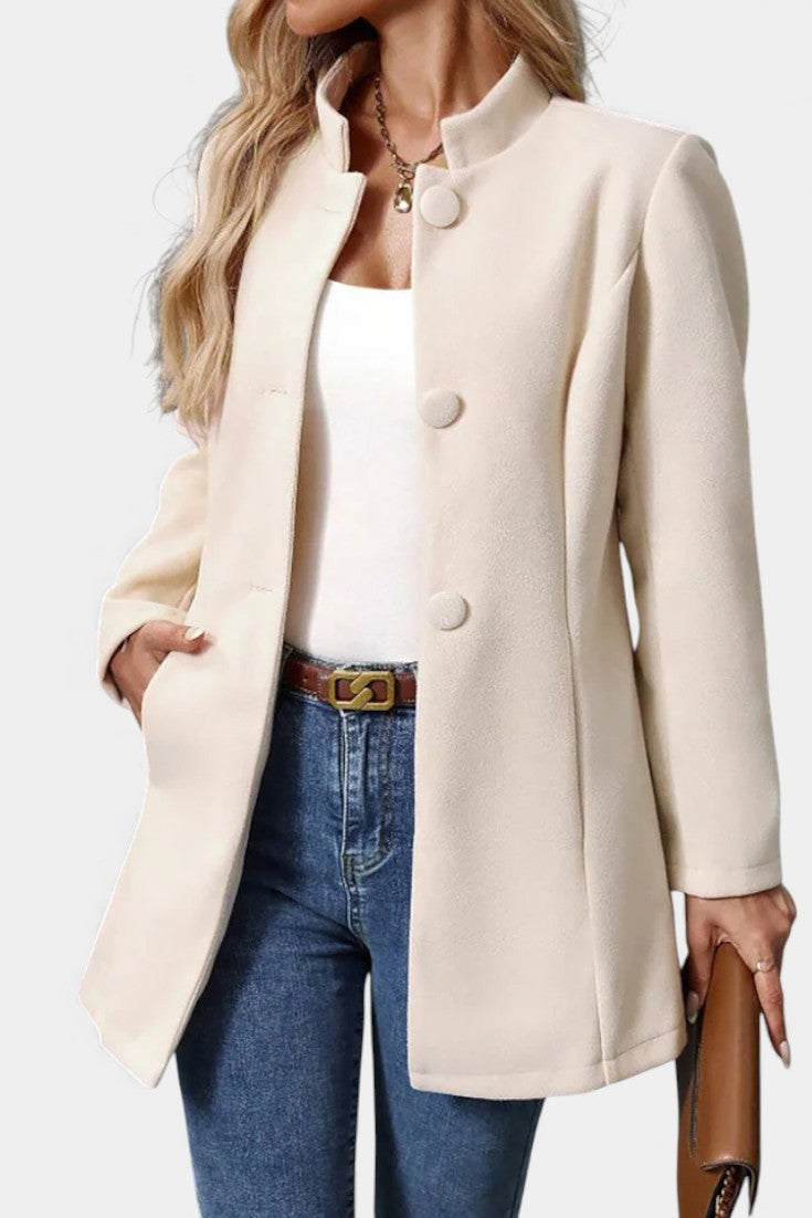 Lyana Long Sleeve Overcoat with High Collar