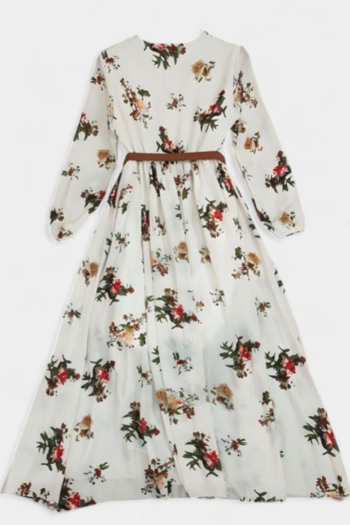 Amanda V-Neck Floral Print Maxi Dress