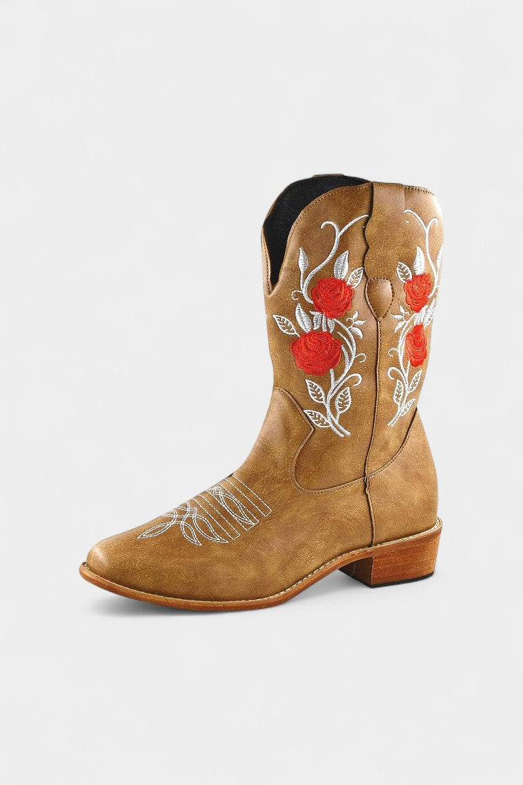 Pink Virginia Embroidered Cowboy Boots