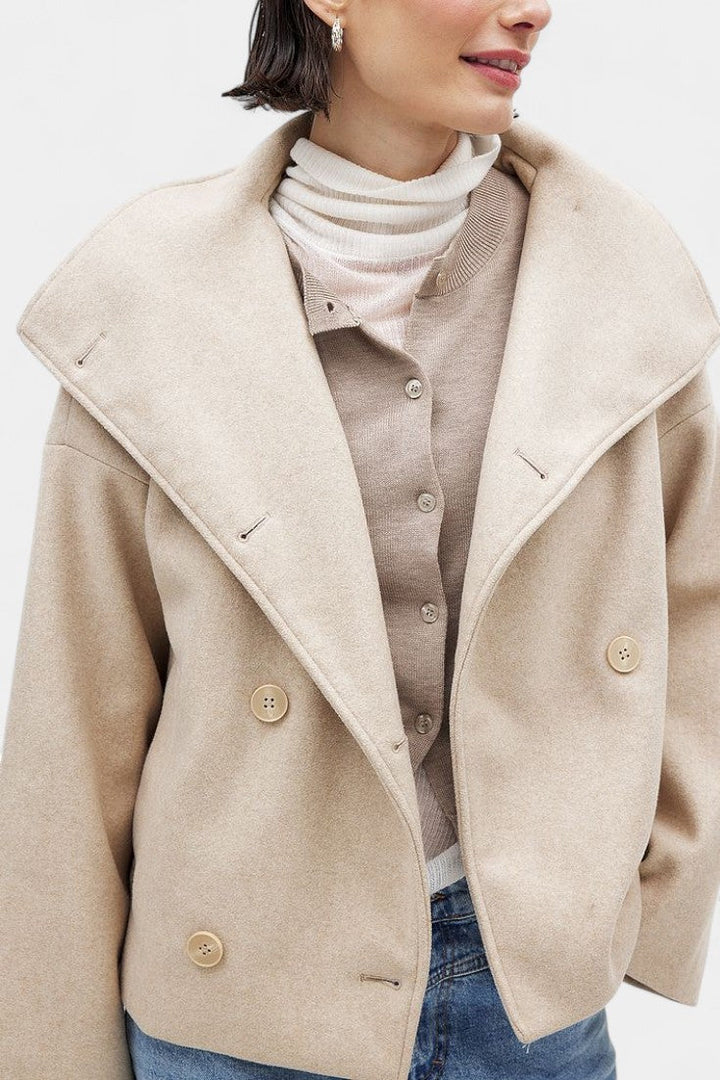 Verena Classic Collar Short Double-Breasted Coat