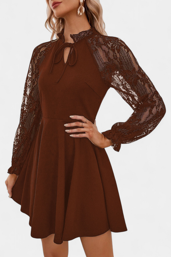 Jasella Long Sleeve Mini Lace Dress