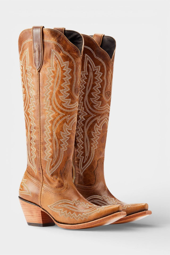 Zélie Retro Western Embroidered Pointed Toe Booties