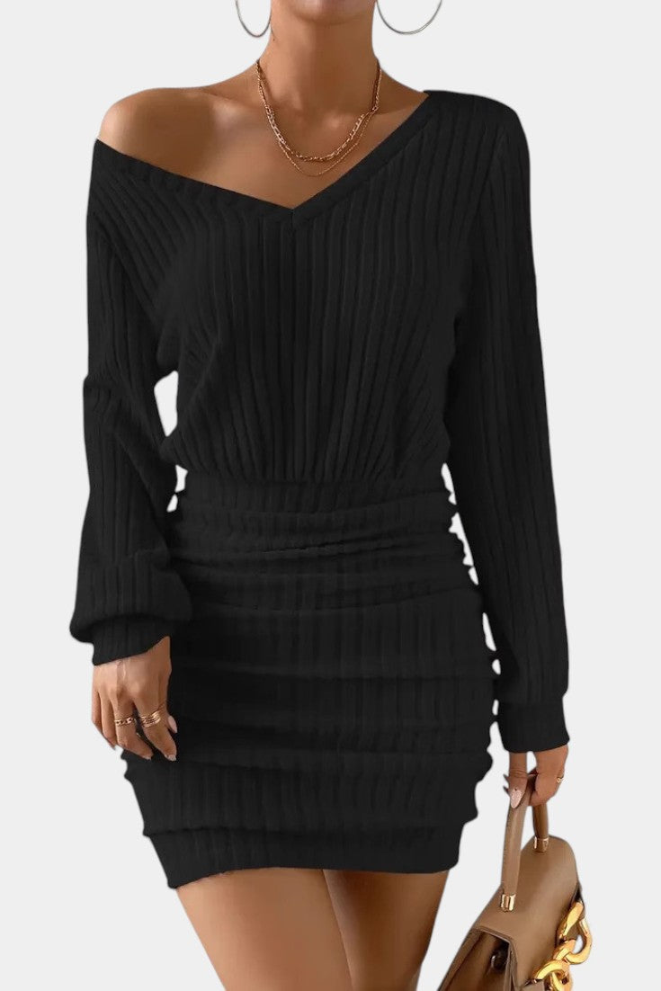 Laretta Sculpting Fit Off-the-Shoulder Knit Dress
