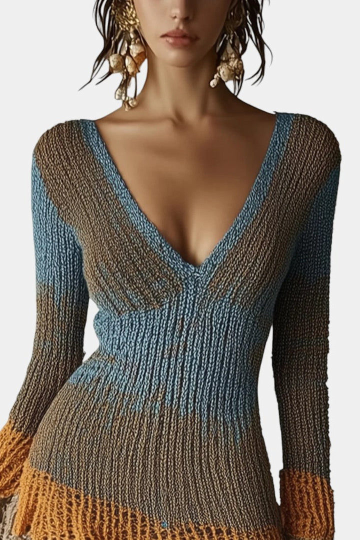 Paqui Lace-Trimmed Multicolor Knit Mini Dress