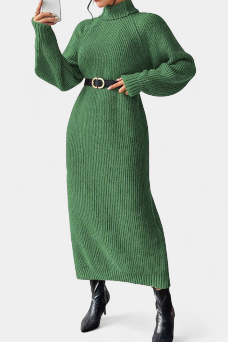 Liliriane Turtleneck Knitted Midi Dress