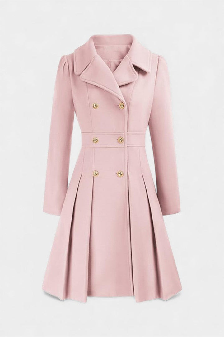 Philia Double-Breasted Flared Pea Coat