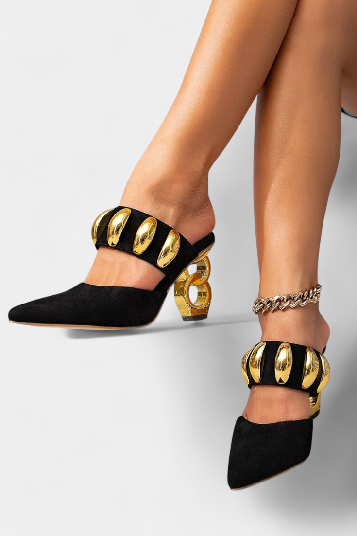 Irene Metallic Detail Stiletto Sandals