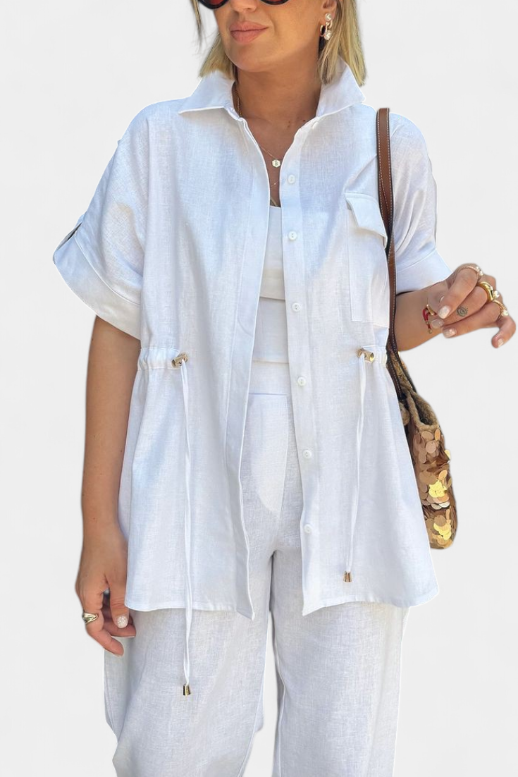 Lani Relaxed Fit Two-Piece Linen and Cotton Set