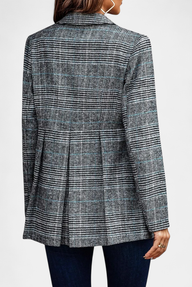 Pleated Peplum Jacket in Calico Print