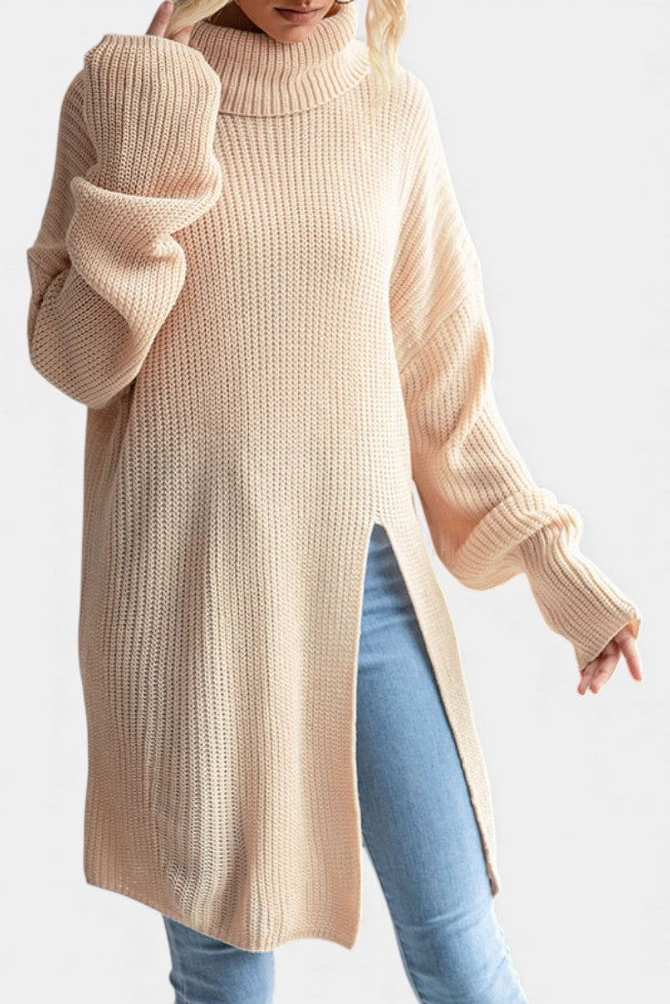Belted Turtleneck Sweater by Adraste