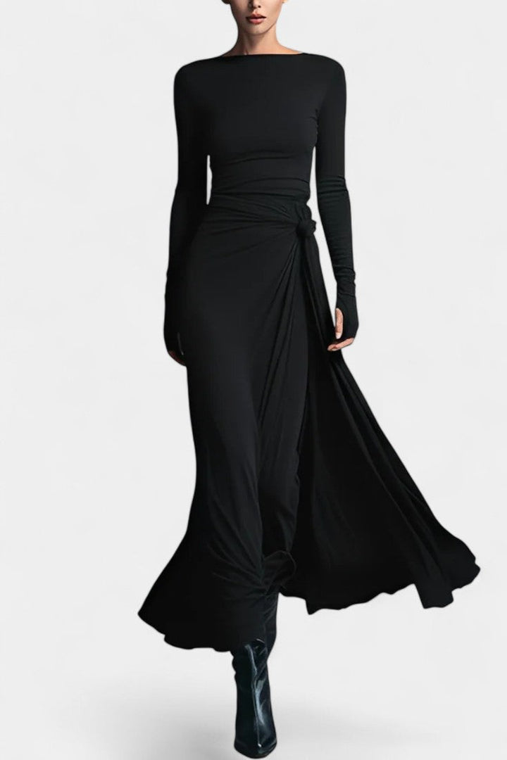 Gray Armelle Long Wrap Dress