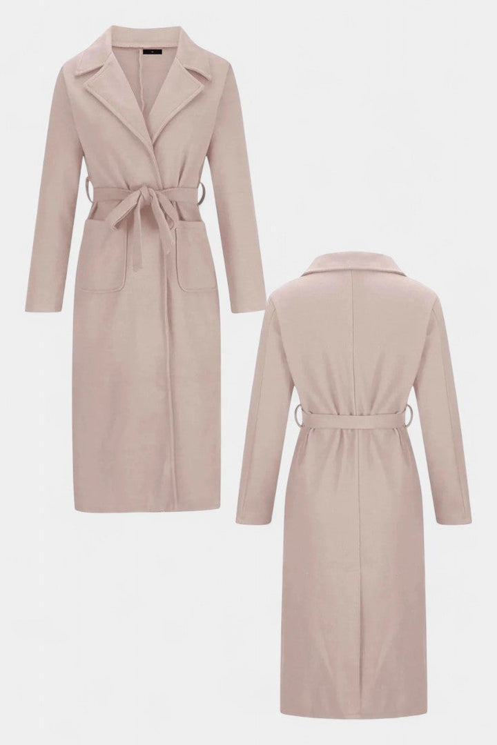 Capucine Belted Coat Featuring Notched Collar and Pockets