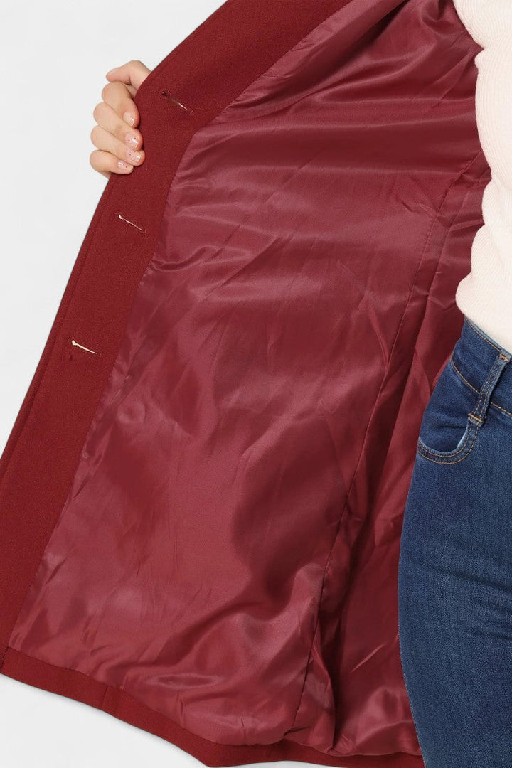 Louane Fitted Waist Winter Coat with Single Button Closure