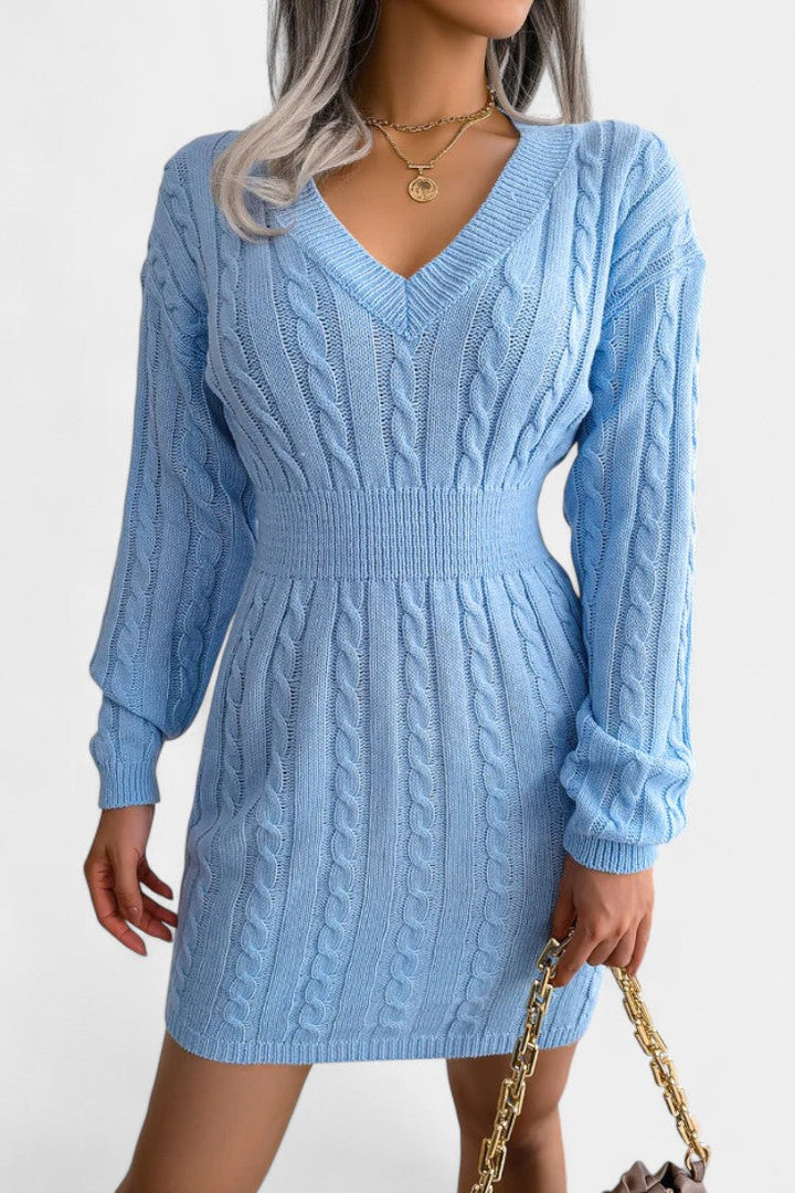 Cléora Long Sleeve Mini Bodycon Sweater Dress