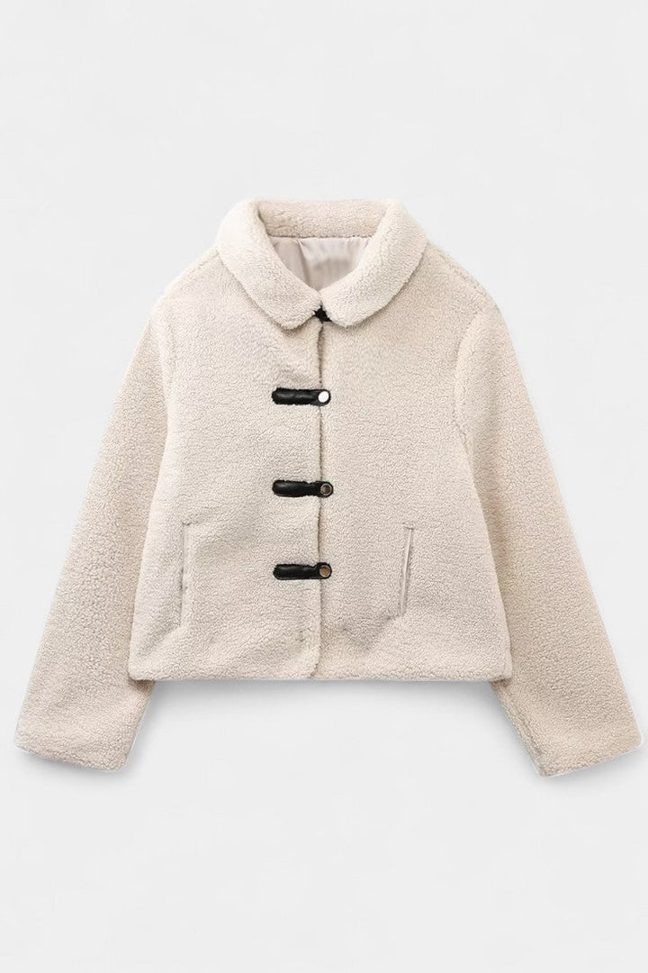 Sylvie Cropped Fleece Jacket Featuring Toggle Fastenings