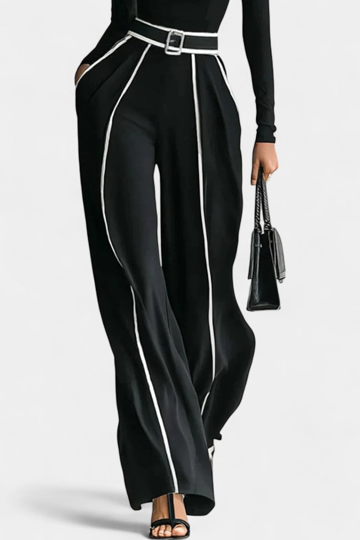 Kirralee Set Featuring a Stylish High Collar and Flared Wide Leg Pants