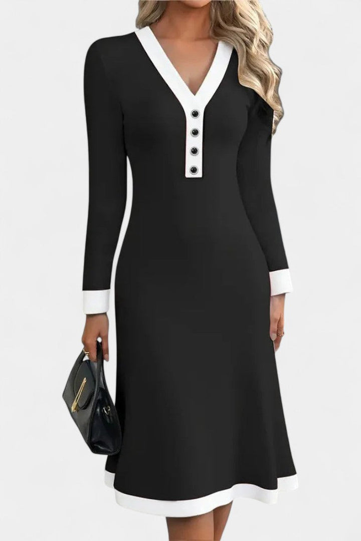 Cédria V-Neck Long Sleeve Maxi Dress