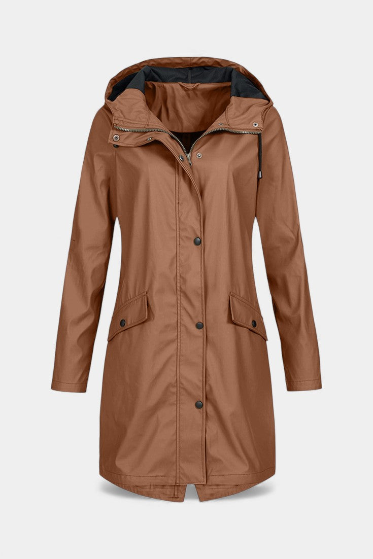 Carmélia Adjustable Hood Long Waterproof Parka