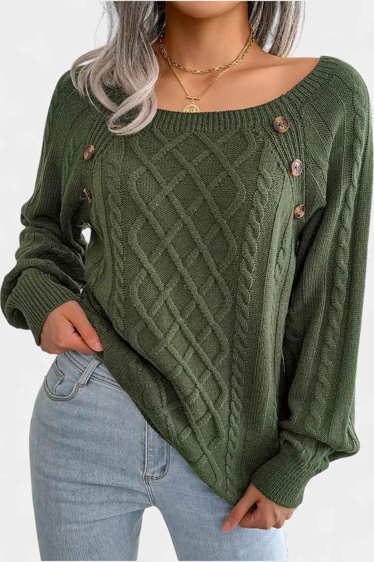 Fien Sweater Featuring Stylish Decorative Buttons