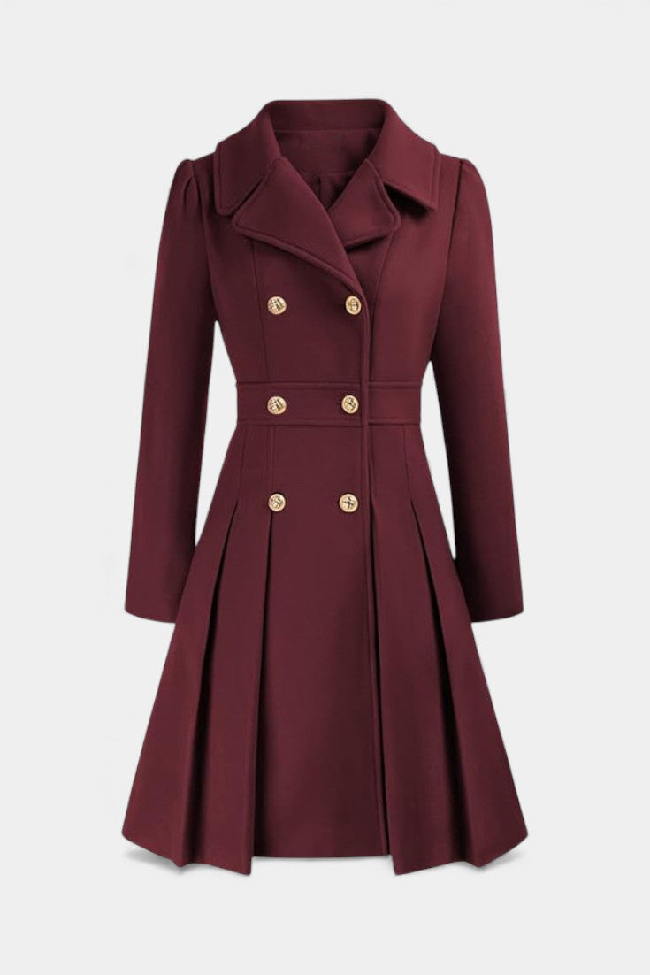 Philia Double-Breasted A-Line Peacoat