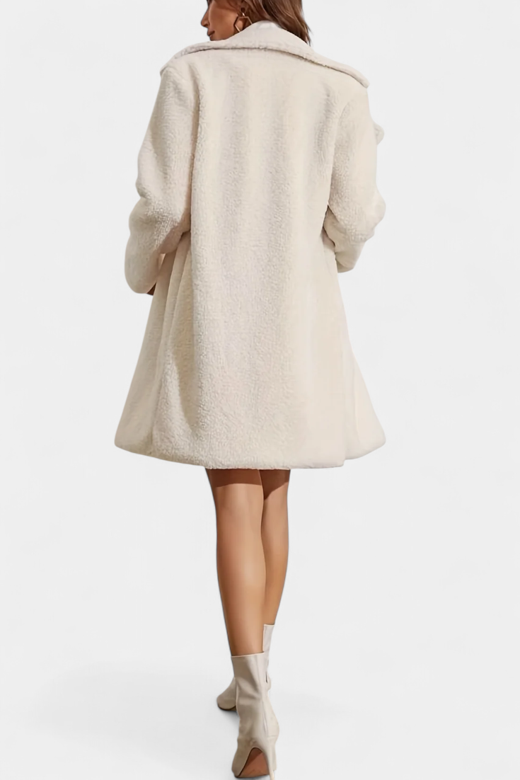 Lyra Minimalist Long Coat with Sleek Button Design