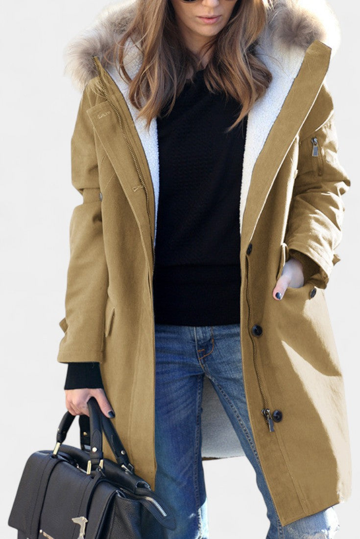 Katell Faux Fur-Collared Long Hooded Parka