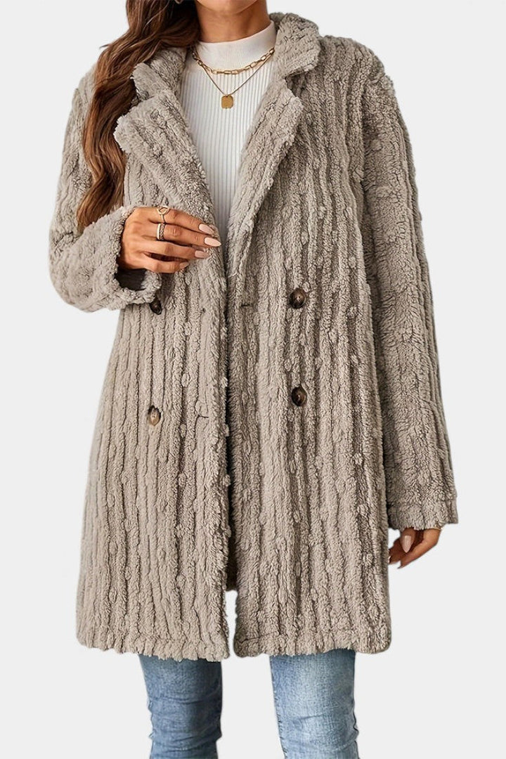 Ceres Mid-Thigh Casual Double-Breasted Jacket