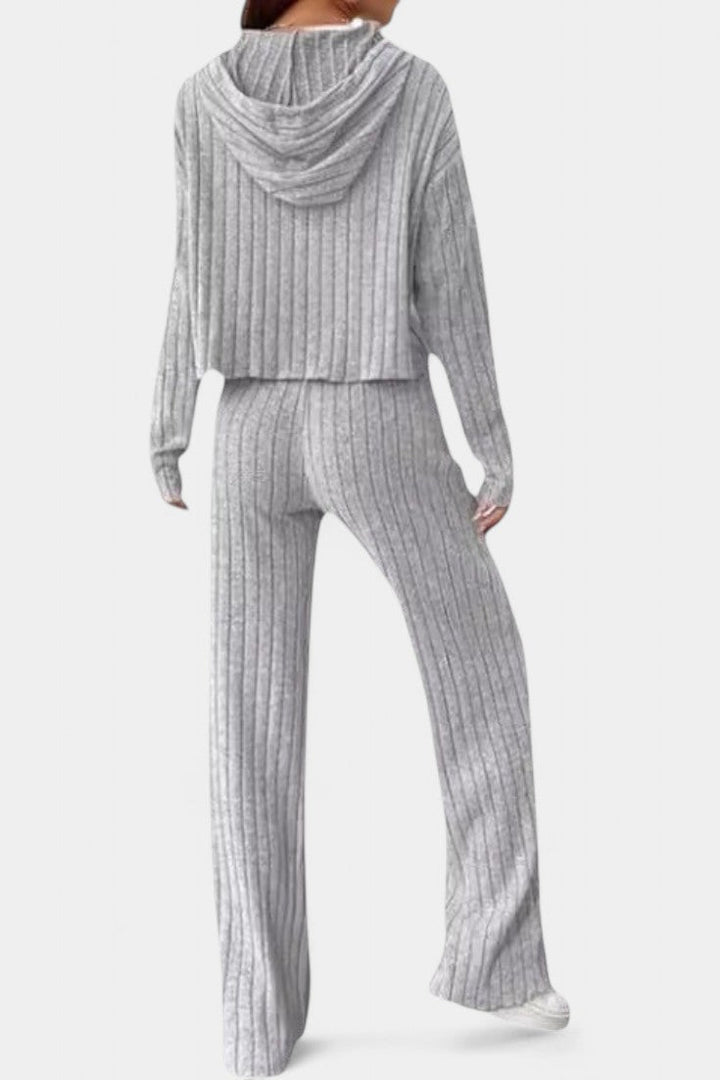 Federica Striped Knit Hoodie and Long Pants Set