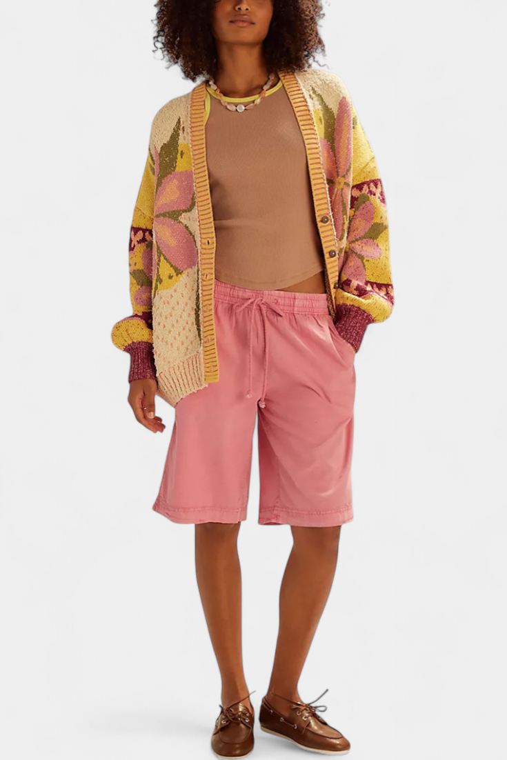 Loose-Fit Floral Embroidered Cardigan by Casey