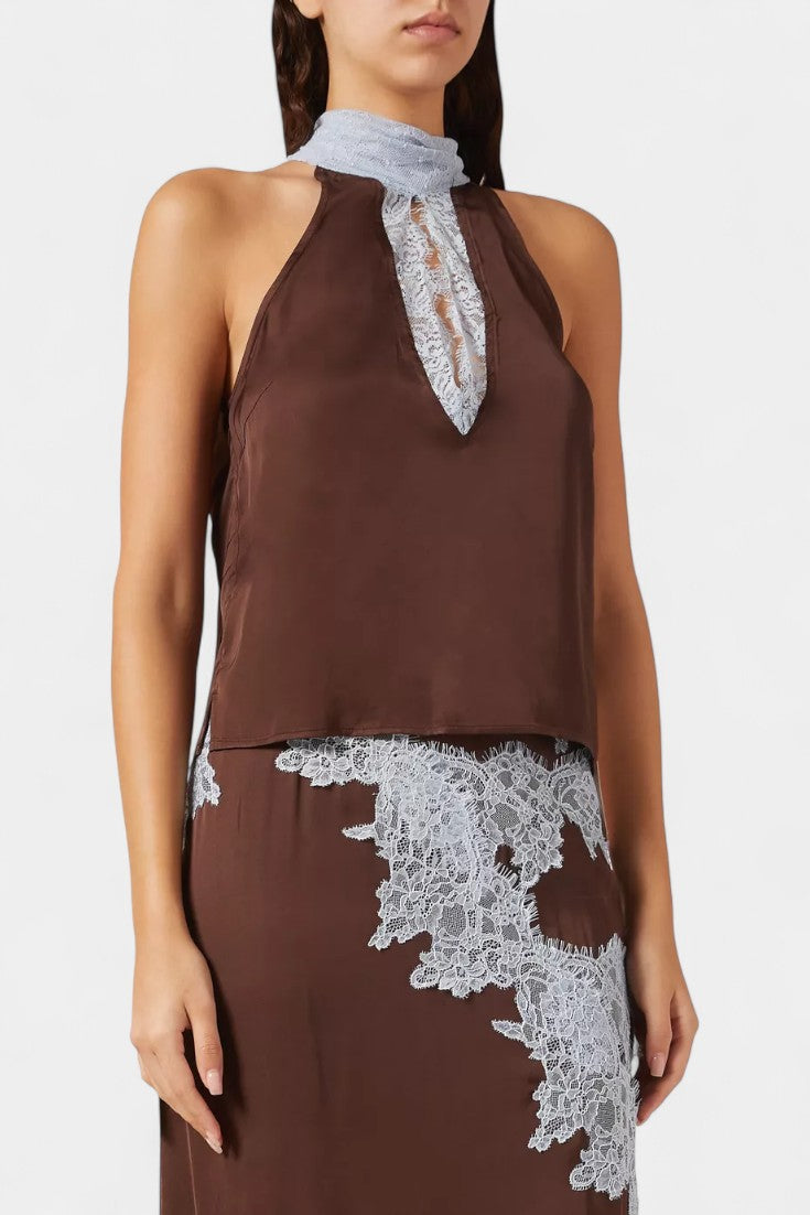 Elvira Coordinated Set Featuring Contrasting Lace Accents