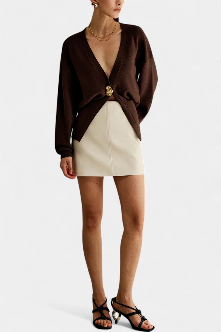 Solferina Regular Fit Golden Sweater with Subtle Texture