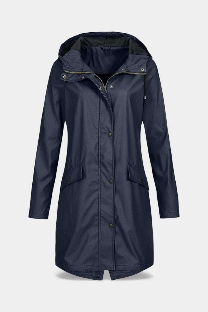 Beige Carmélia Long Waterproof Parka with Adjustable Hood