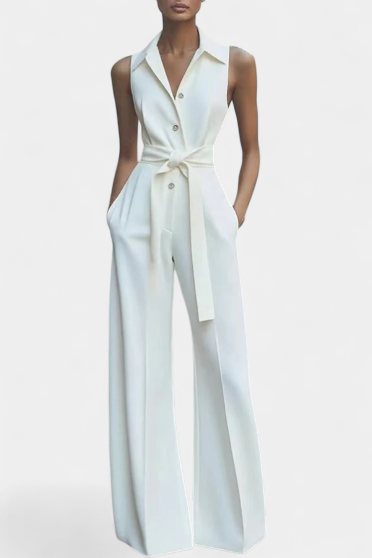 Ariella Structured Lapel Casual Jumpsuit