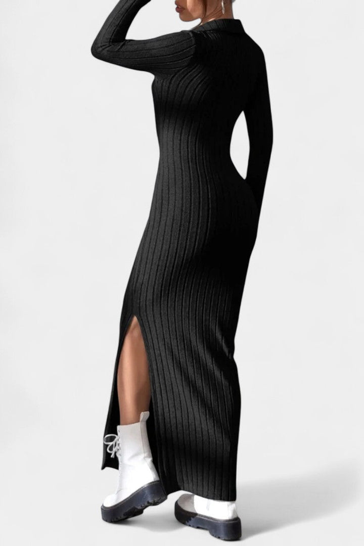 Elidia V-Neck Maxi Dress with a Tailored Fit