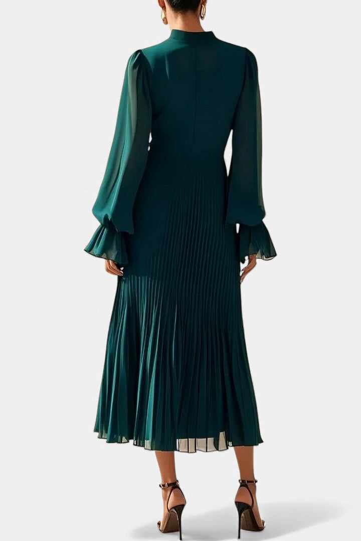 Graziella Chic Pleated Ruffle Dress