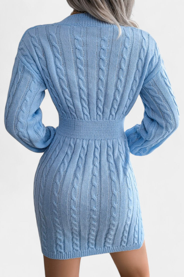 Cléora Long Sleeve Mini Bodycon Sweater Dress